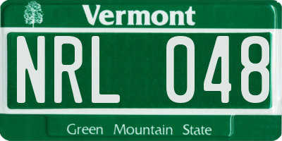 VT license plate NRL048