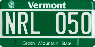 VT license plate NRL050