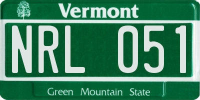 VT license plate NRL051