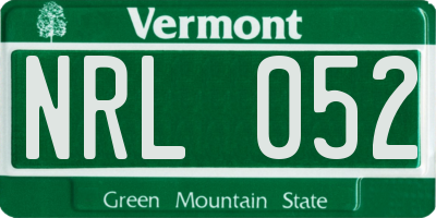 VT license plate NRL052