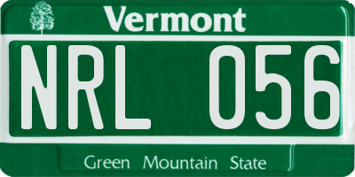 VT license plate NRL056