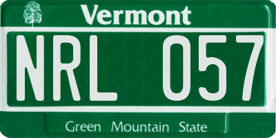 VT license plate NRL057