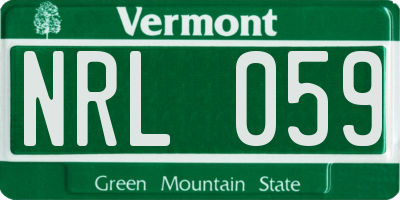 VT license plate NRL059