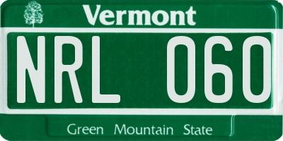 VT license plate NRL060