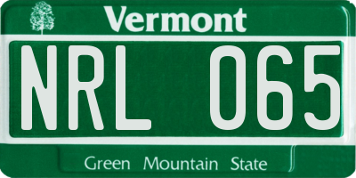 VT license plate NRL065