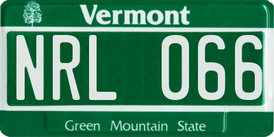 VT license plate NRL066