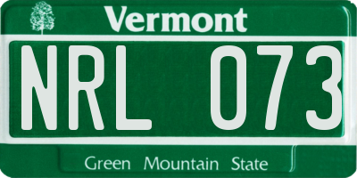 VT license plate NRL073