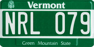 VT license plate NRL079