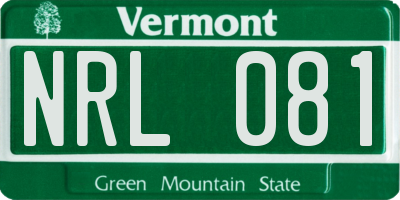 VT license plate NRL081