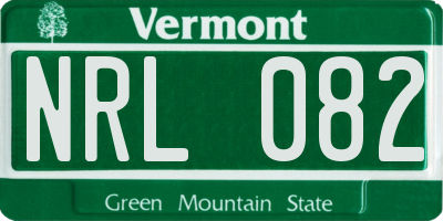 VT license plate NRL082