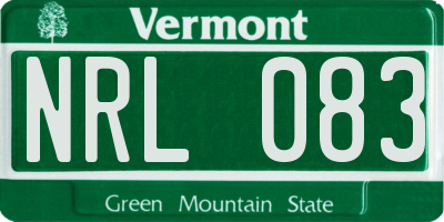 VT license plate NRL083