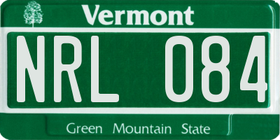 VT license plate NRL084