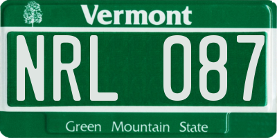 VT license plate NRL087