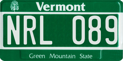 VT license plate NRL089