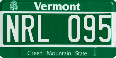VT license plate NRL095