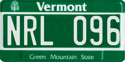 VT license plate NRL096