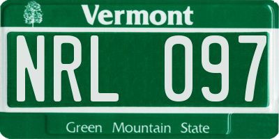 VT license plate NRL097