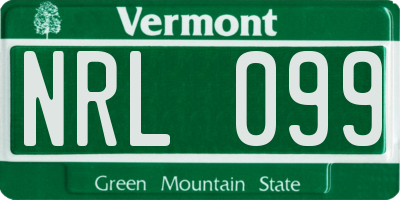 VT license plate NRL099