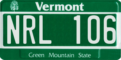 VT license plate NRL106