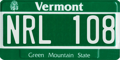 VT license plate NRL108