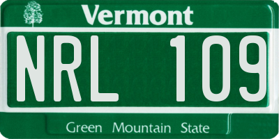 VT license plate NRL109