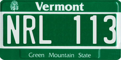 VT license plate NRL113
