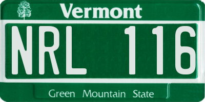 VT license plate NRL116