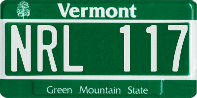 VT license plate NRL117