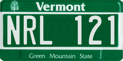 VT license plate NRL121
