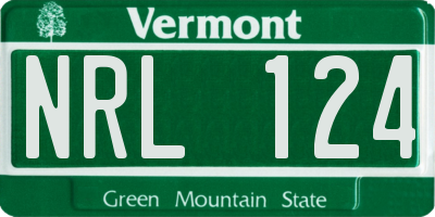 VT license plate NRL124