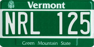 VT license plate NRL125