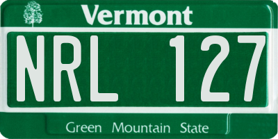 VT license plate NRL127