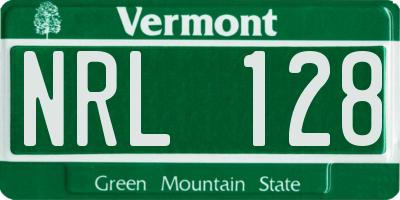 VT license plate NRL128