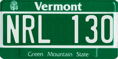 VT license plate NRL130