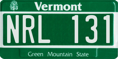VT license plate NRL131