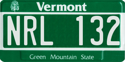 VT license plate NRL132