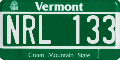 VT license plate NRL133