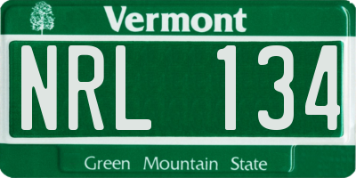 VT license plate NRL134