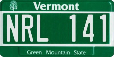 VT license plate NRL141