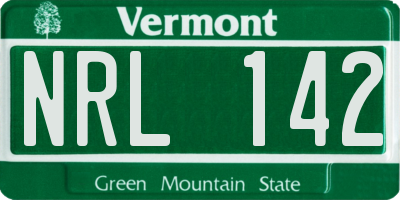 VT license plate NRL142