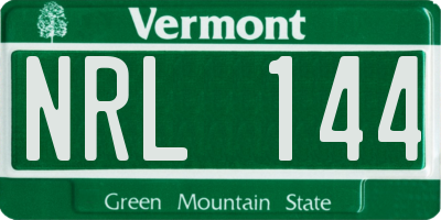VT license plate NRL144
