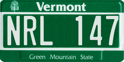 VT license plate NRL147