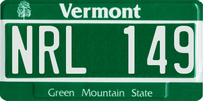VT license plate NRL149