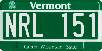 VT license plate NRL151
