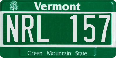 VT license plate NRL157