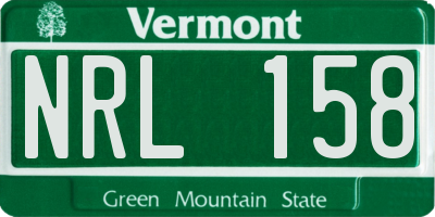 VT license plate NRL158
