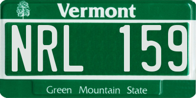 VT license plate NRL159