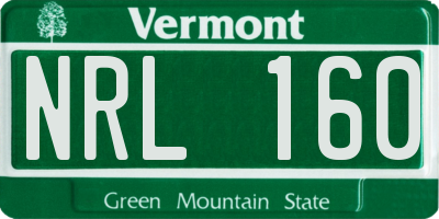 VT license plate NRL160