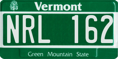 VT license plate NRL162