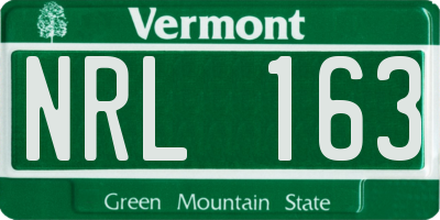 VT license plate NRL163